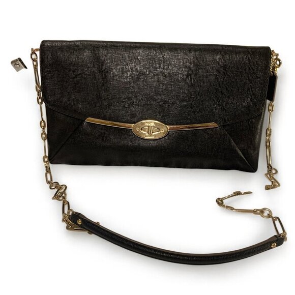 COACH MADISON CLUTCH IN TEXTURED LEATHER LI BLACK F25240 - Picture 3 of 16